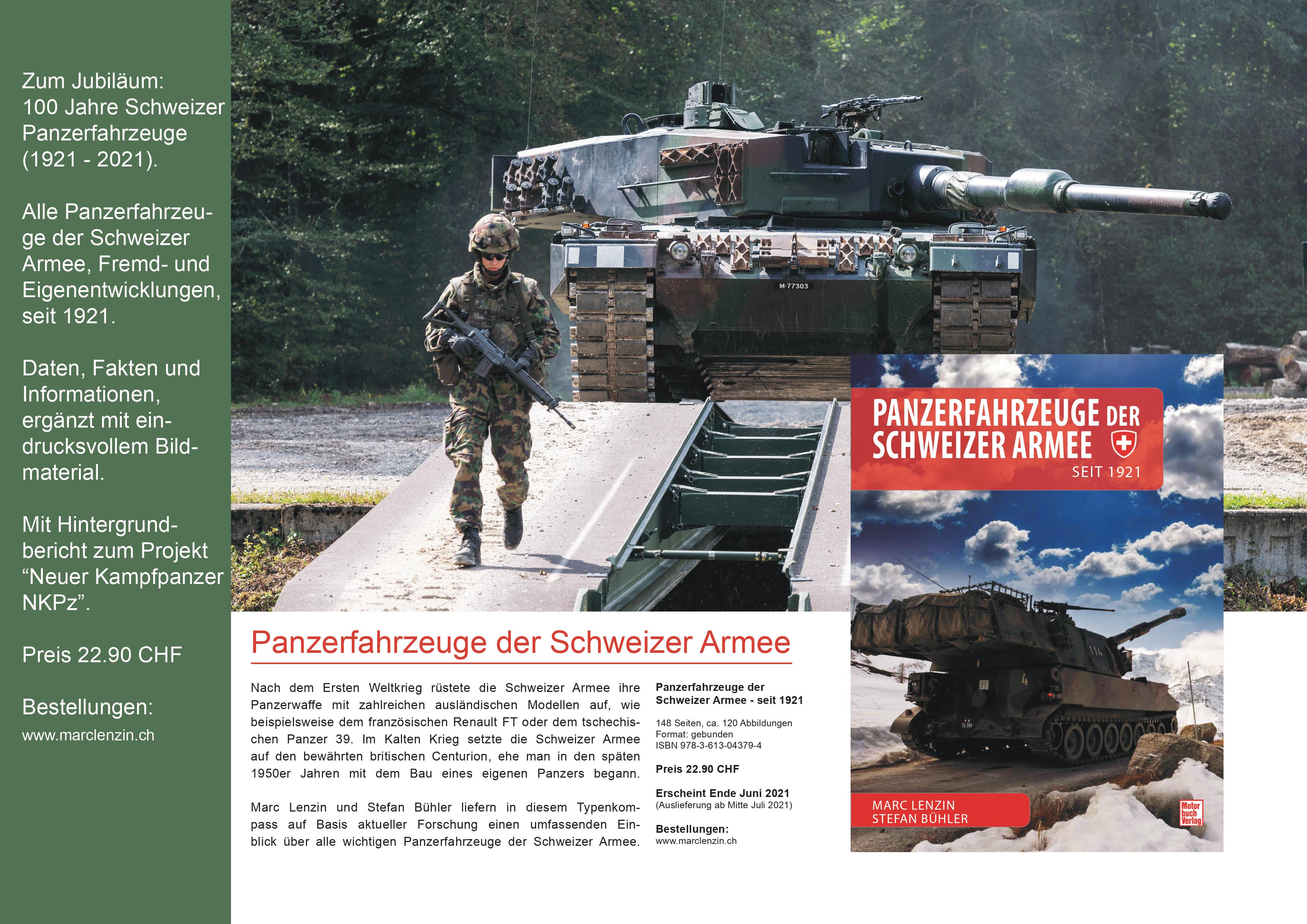 Buch über Geschichte der Schweizer Panzerfahrzeuge seit 1921